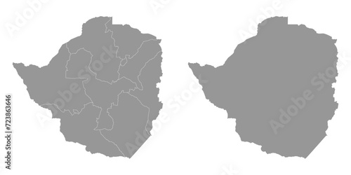 Zimbabwe map with administrative divisions. Vector illustration.