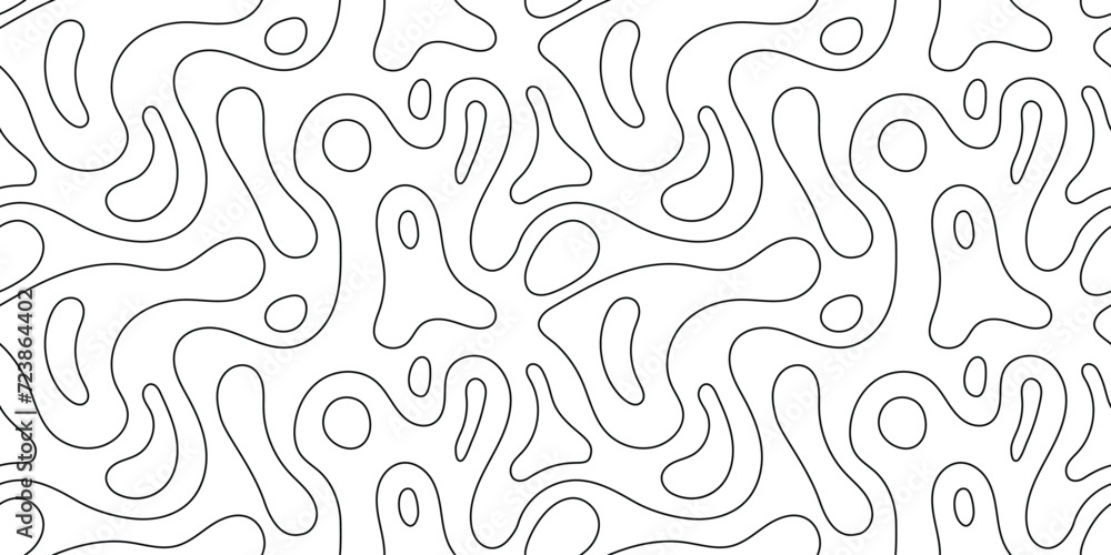 Seamless pattern, abstract geometric background, curved lines, vector design	