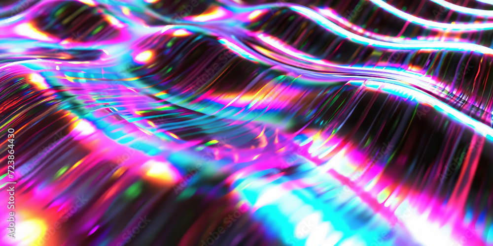 Obraz premium Neon Holographic Light Waves