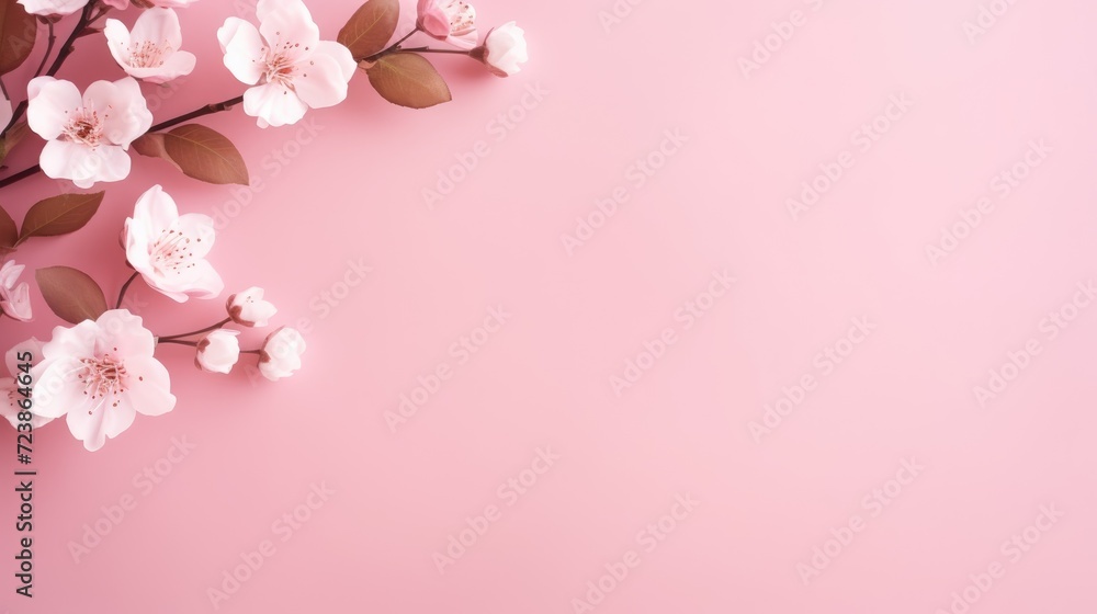 Beautiful delicate flowers on a pink background. Abstract layout of a color frame with space for text. An invitation to a wedding. The concept of International Women's Day, Mother's Day. Beautiful delicate flowers on a pink background. Abstract layout of a color frame with space for text. An invitation to a wedding. The concept of International Women's Day, Mother's Day.