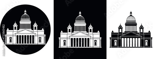 Russia logo. Isolated Russia architecture on white background