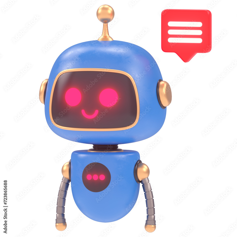 Naklejka premium Robot Character 3D Icon Illustration