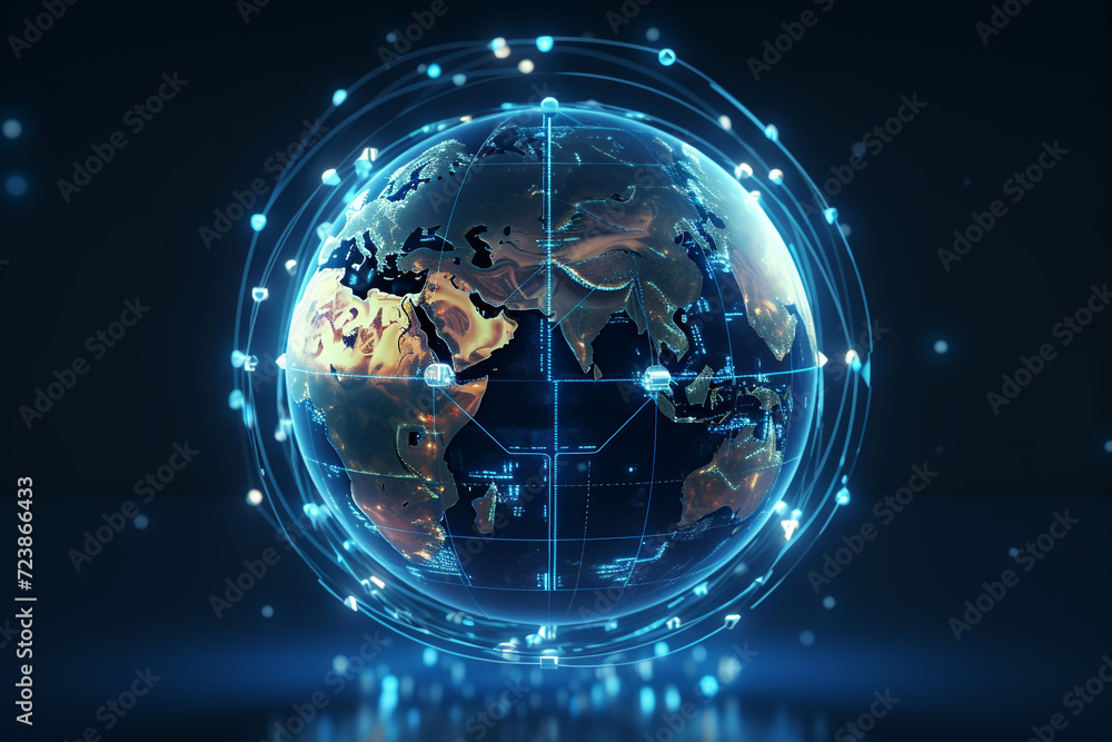 Obraz premium globe on blue background