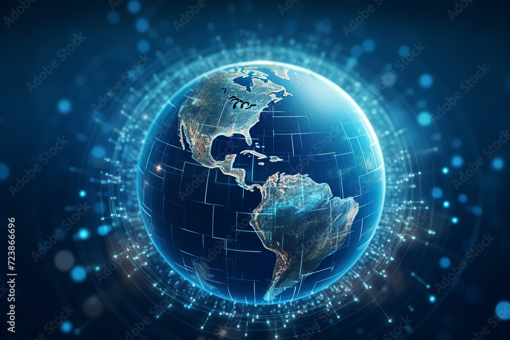 Fototapeta premium globe on blue background