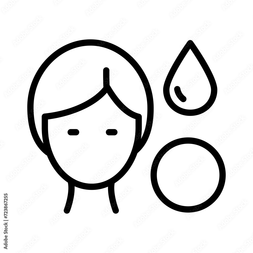 Moisturizer linear icon. Skincare procedure. Facial beauty. Cleansing for healthy skin. Makeup removal. Thin line illustration. Contour symbol. Vector isolated outline drawing Moisturizer linear icon. Skincare procedure. Facial beauty. Cleansing for healthy skin. Makeup removal. Thin line illustration. Contour symbol. Vector isolated outline drawing