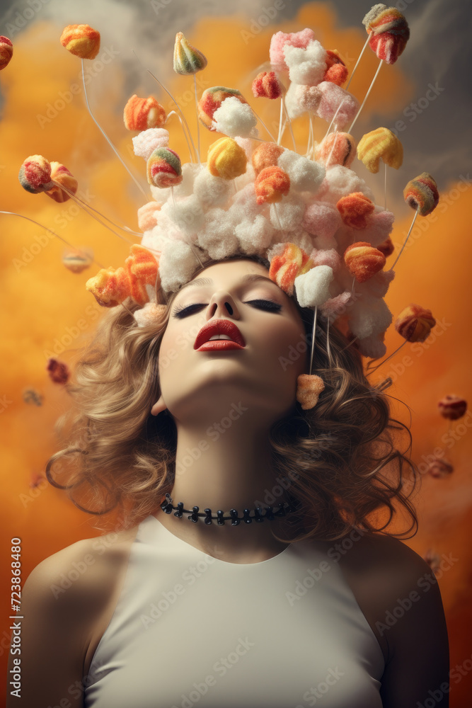 Obraz premium Woman and candies surreal