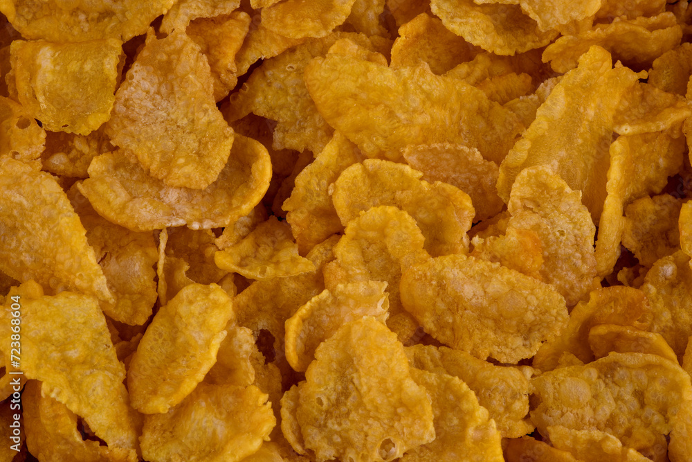 Closeup View of Cornflake Breakfast Cereal Closeup View of Cornflake Breakfast Cereal