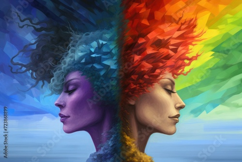 Surreal Portraits with Rainbow Color Explosion