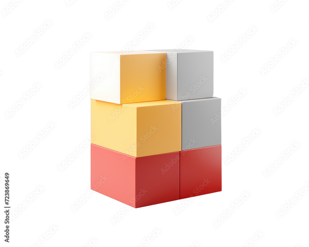 Fototapeta premium 3d illustration gradient futuristic cube isolated on transparent background