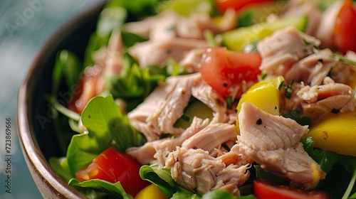 Close up tuna salad bowl photo