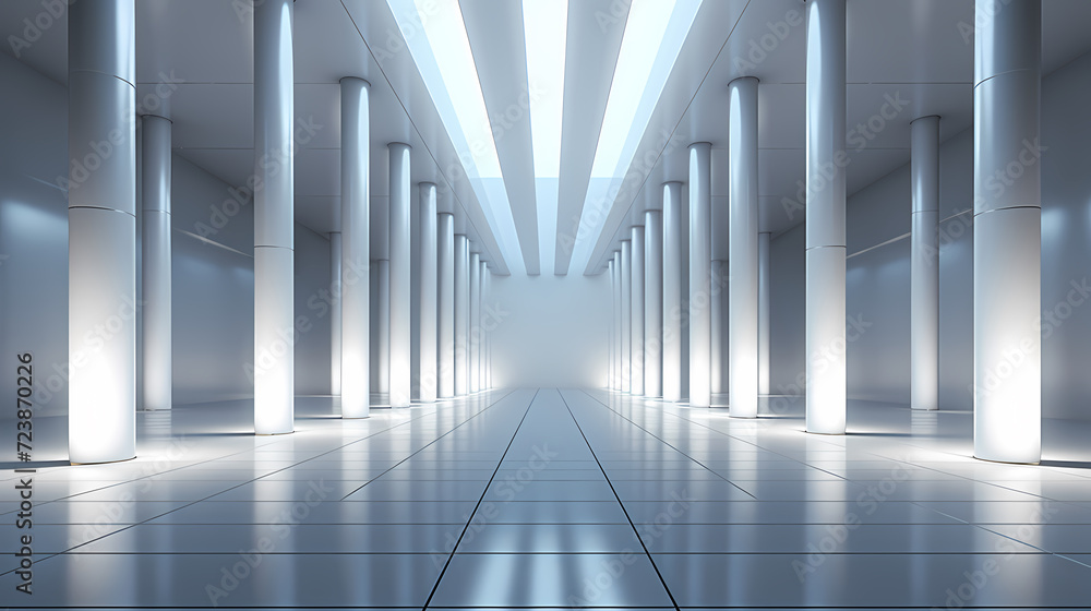 Obraz premium Empty room with neon space for design