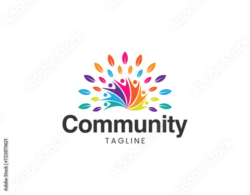 Colorful Social Community Logo Design Template