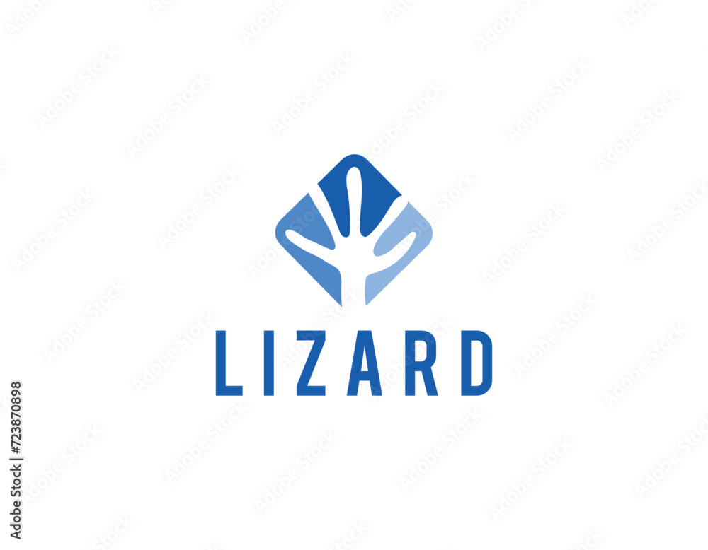 Fototapeta premium Simple Blue Lizard Logo Design Template