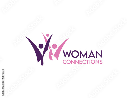 Purple Woman Social Community Logo Design Template