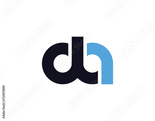 Simple Blue Initial Letter DA Logo Design Template