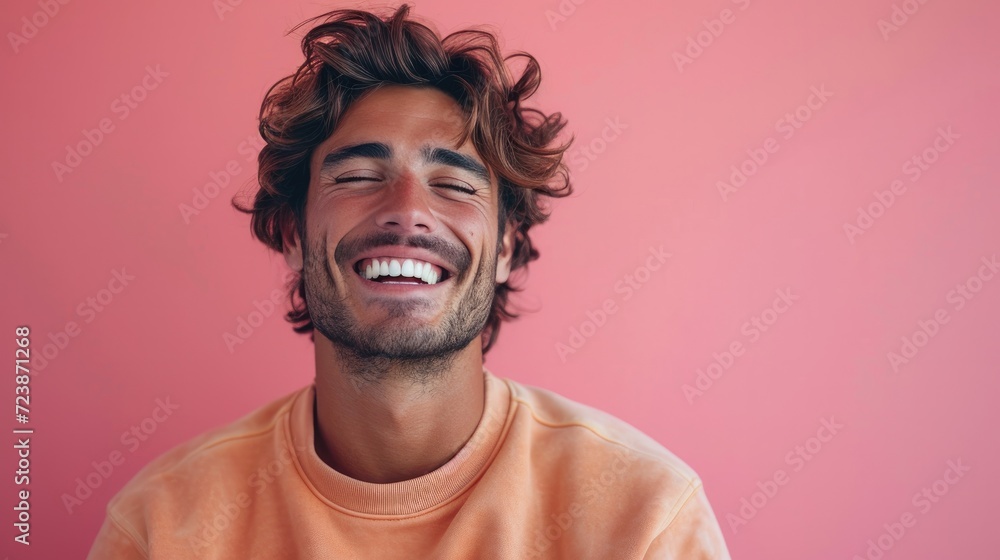 handsome man wearing sweatshirt, happy smiling face expression handsome man wearing sweatshirt, happy smiling face expression