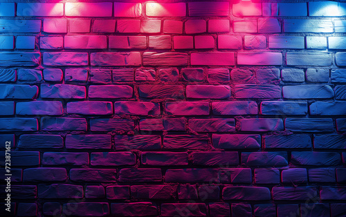 neon light on brick wall background