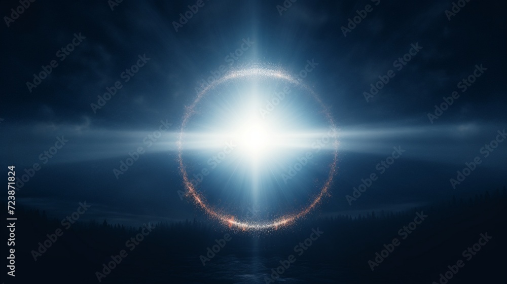 Obraz premium Radiant Emanations: A Mesmerizing Symphony of Light – Exploring the Enchanting Dance of Soft Light, Leaks, and Illuminating Circles in a Captivating Visual Spectacle