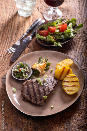 grilled steak with chimichurri