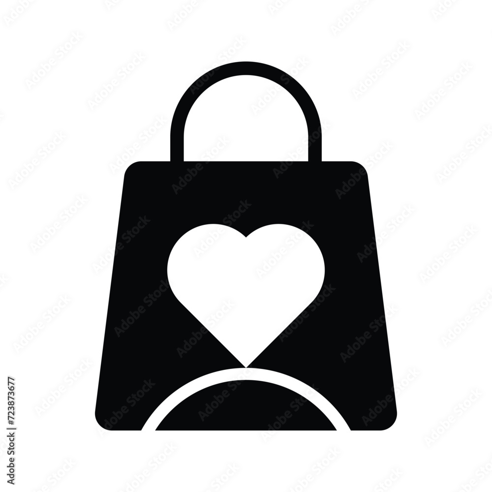 Shopping love bag icon Shopping love bag icon