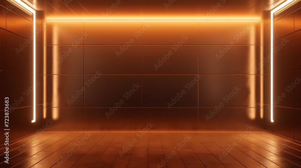 Empty room with neon space for design Empty room with neon space for design