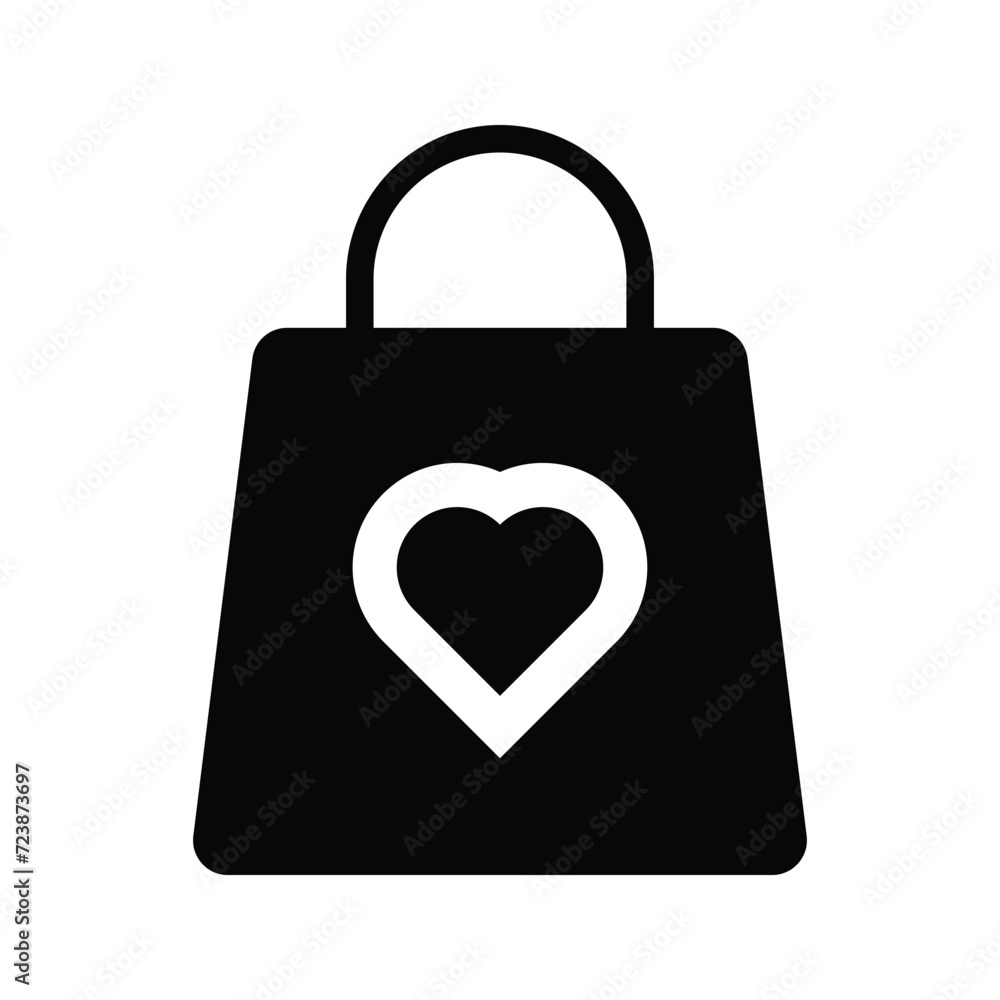 Shopping love bag icon Shopping love bag icon