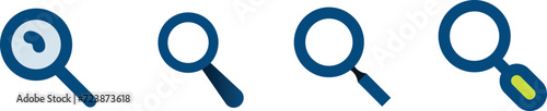 Magnifying glass icon. Search icon set. Magnifier or loupe sign flat style