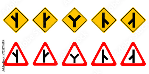 Y intersection sign. Vector design.