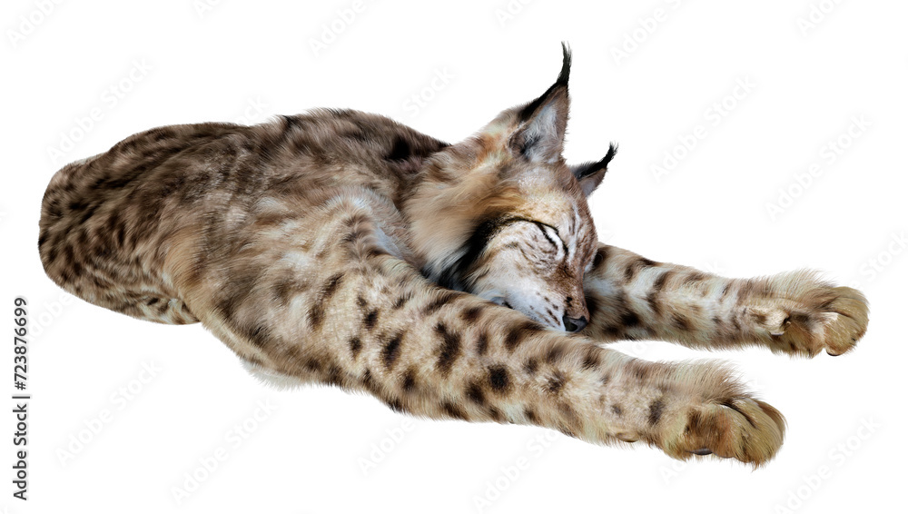 Obraz premium 3D Rendering Lynx on White