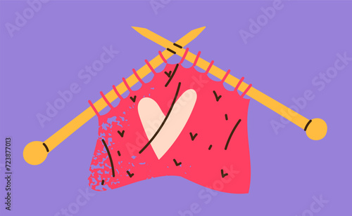 Knitting needles vector hand drawn