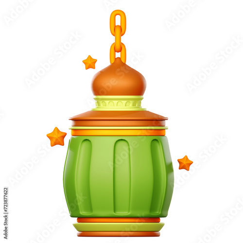 PNG 3D Islamic Lantern icon isolated on a white background