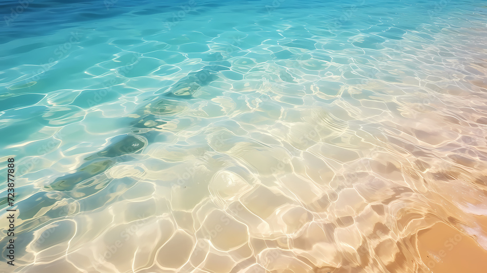 Fototapeta premium Aerial view of beautiful beach, simple, calm composition in clear blue