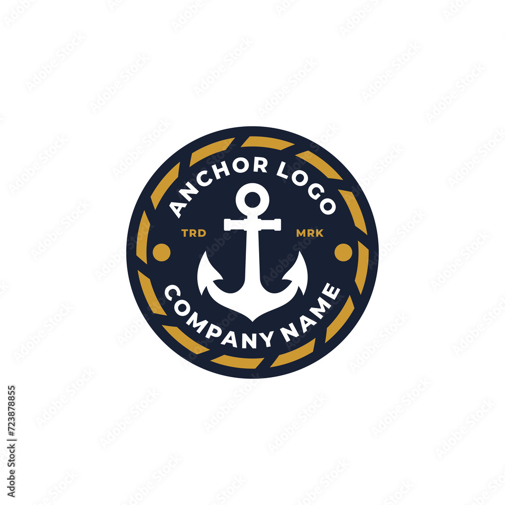 Naklejka premium A simple and modern anchor logo which is very suitable for shipping industry logos, ports and the like