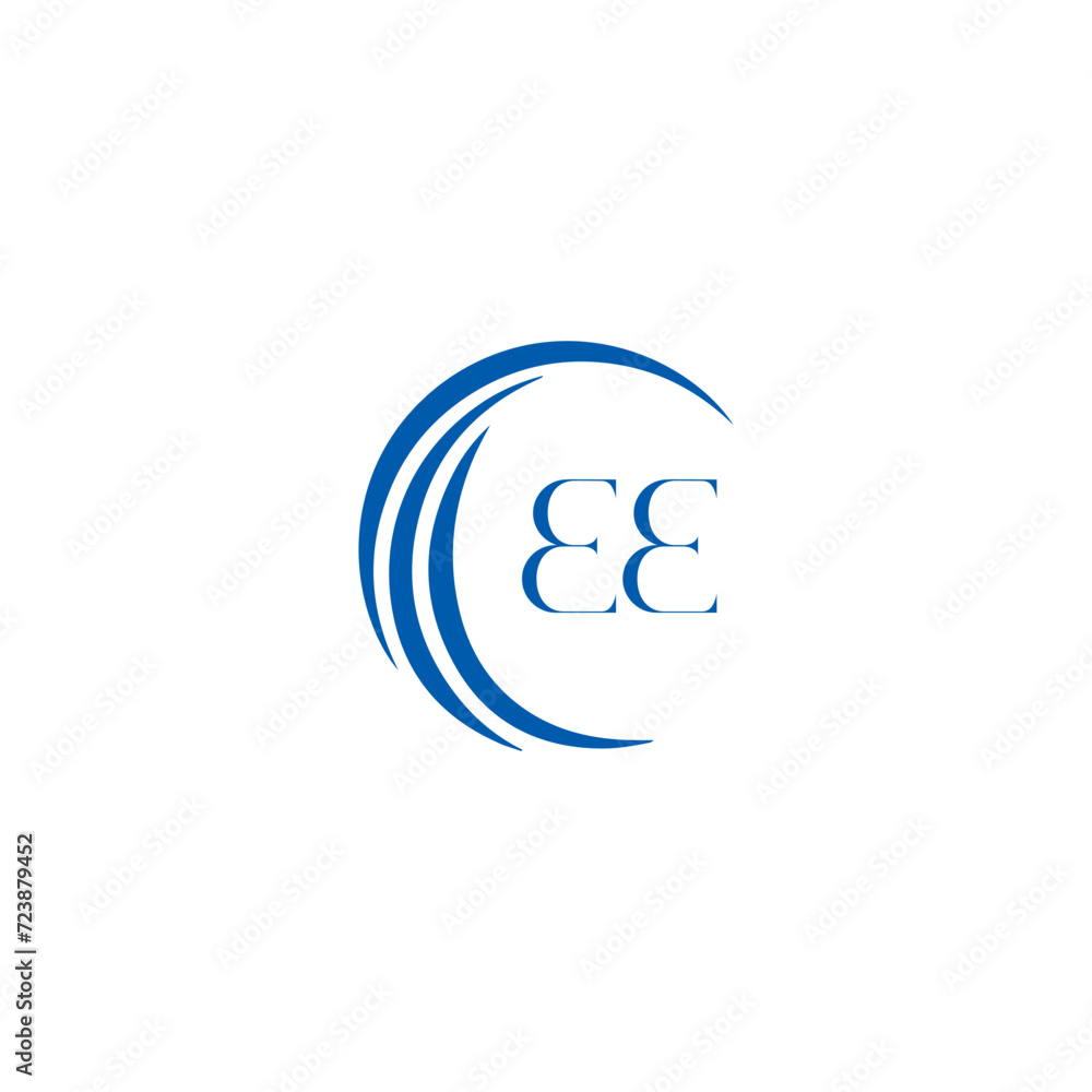 EE logo. E E design. White EE letter. EE, E E letter logo SET design. Initial letter EE linked circle uppercase monogram logo. E E letter logo SET vector design. EE letter logo design