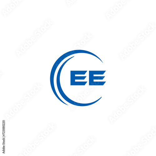 EE logo. E E design. White EE letter. EE  E E letter logo SET design. Initial letter EE linked circle uppercase monogram logo. E E letter logo SET vector design. EE letter logo design