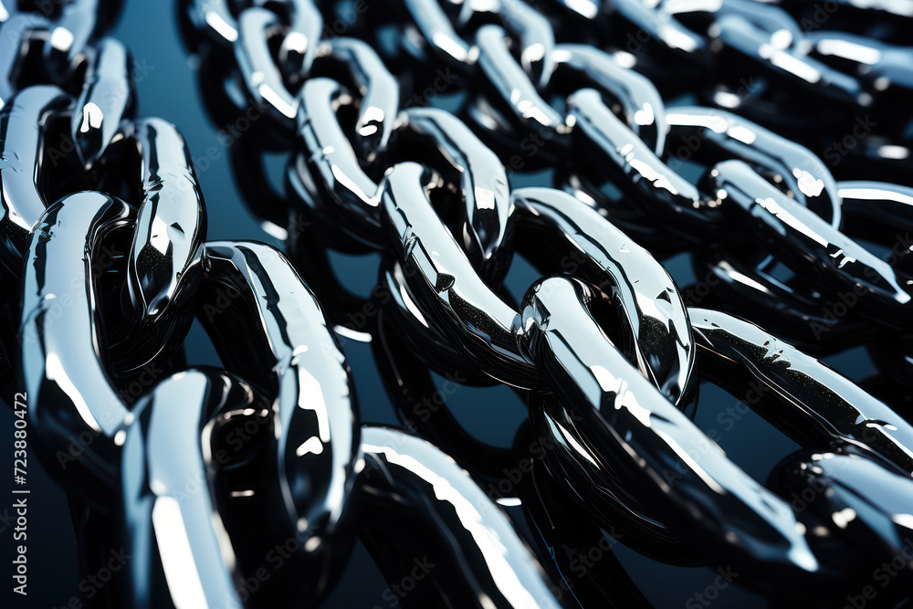 Strong Steel Chains Connect: Industrial Power and Secure Protection on ...