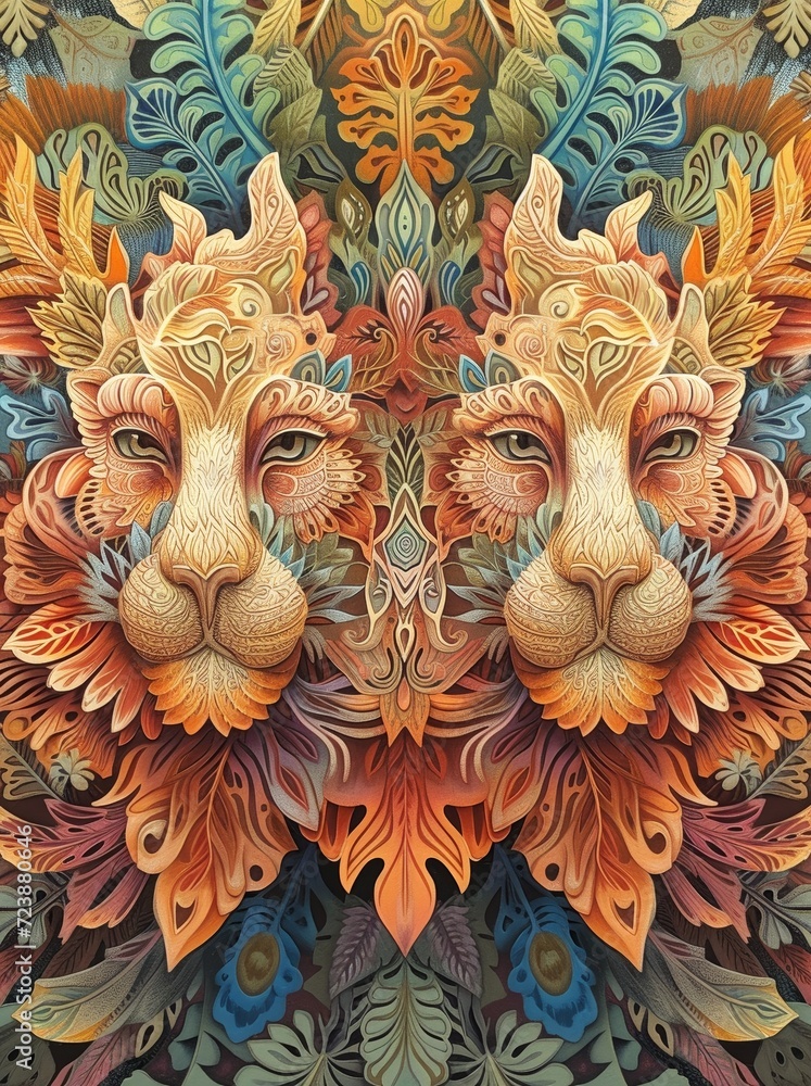 Ornate Lion Artwork