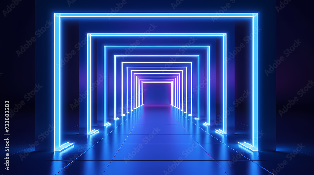 Empty room with neon lights Empty room with neon lights