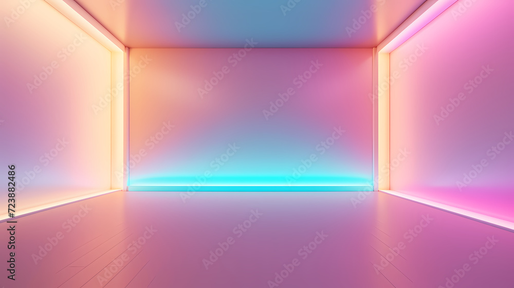 Empty room with neon lights Empty room with neon lights
