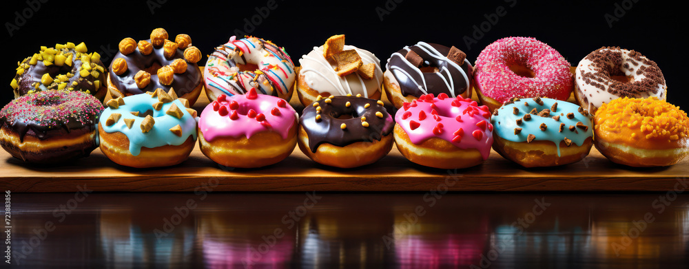 Decadent Delights: Indulging in a Glazed Chocolate Donut on a Colorful Sprinkled Plate
