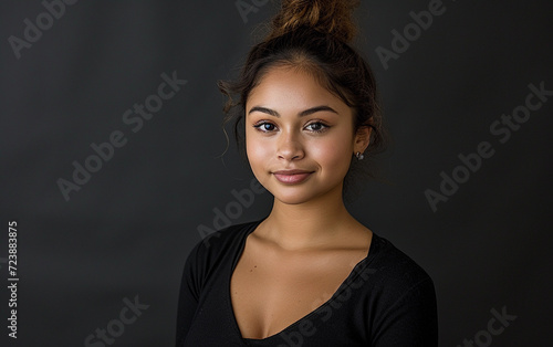 Multiracial Woman Poses for a Professional Portrait Outdoors