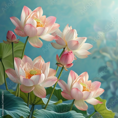 Lotus flower photo  Background of fresh lotus arranged together on whole image 