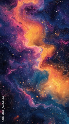 Galaxy, colorful fantasy scene in the space