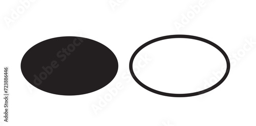 oval shape icon set in two styles isolated on white background