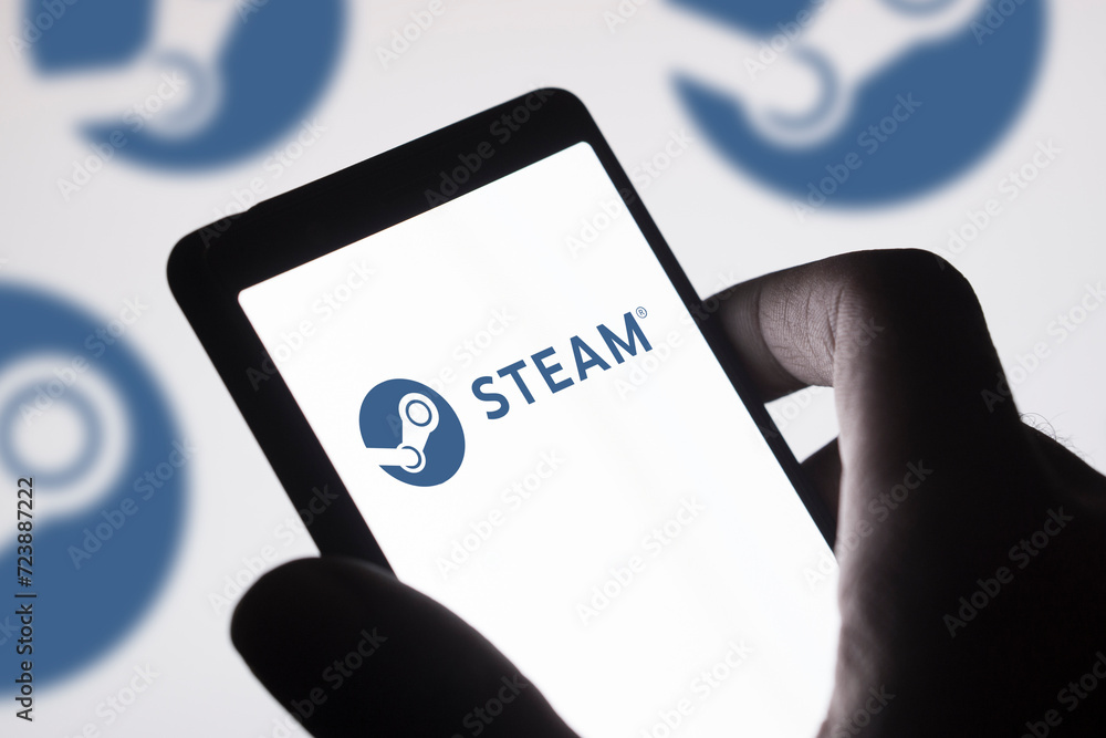 Dhaka, Bangladesh 11 March 2024 Steam logo of a video game digital