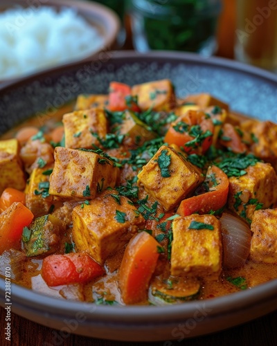 meal of Tofu and Vegetable Curry