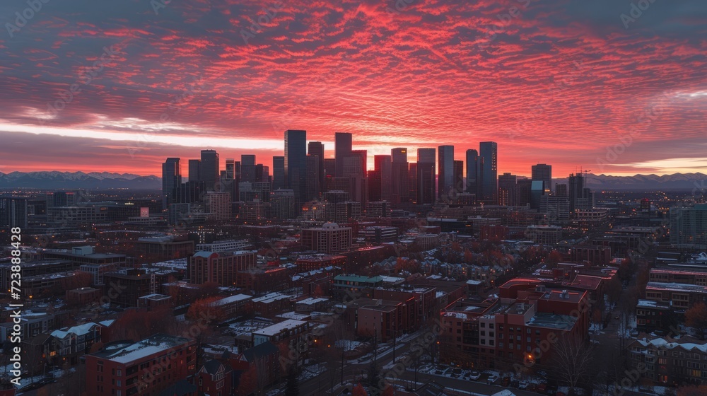Vibrant Sunset over the Mile High City