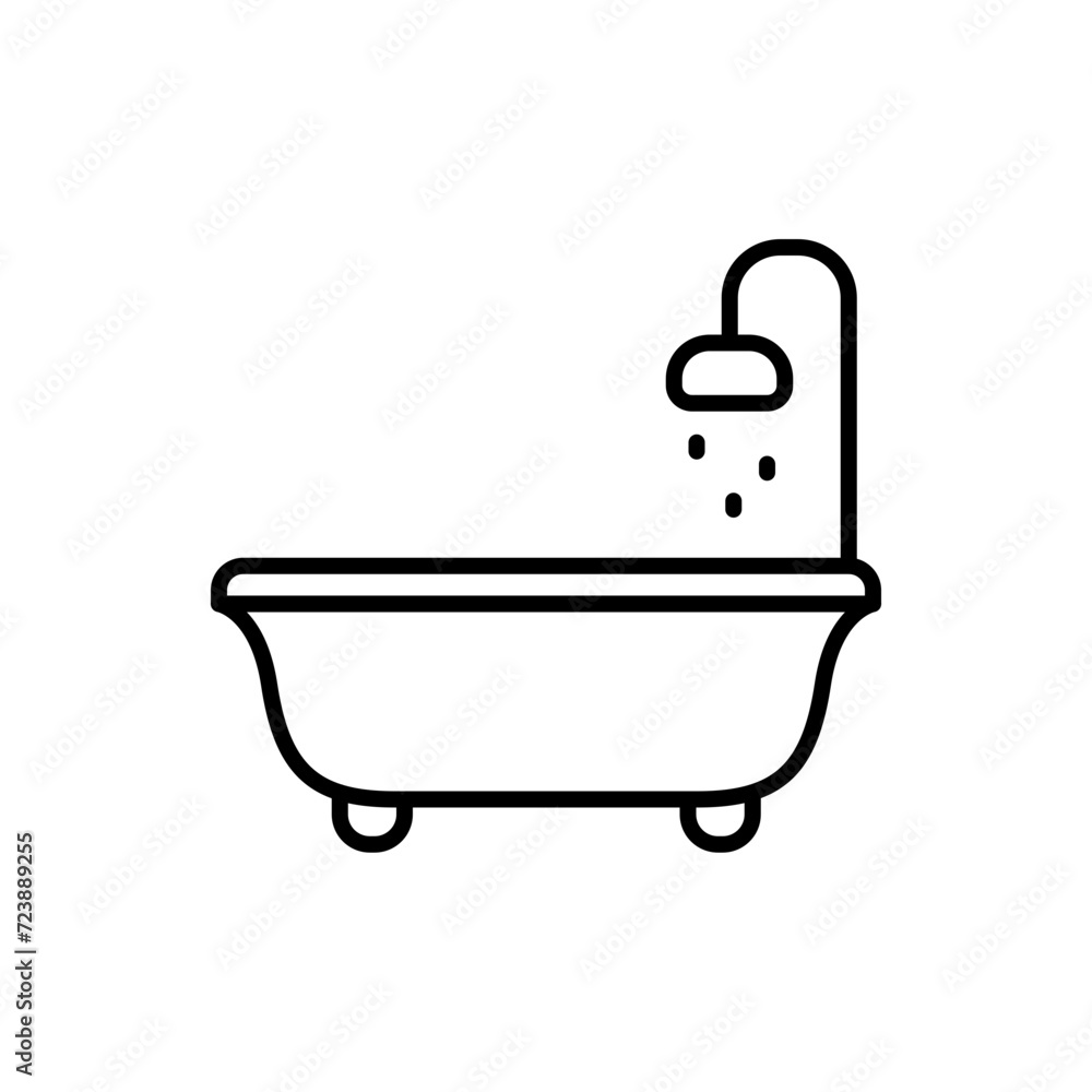 Bathtub outline icons, minimalist vector illustration ,simple transparent graphic element .Isolated on white background Bathtub outline icons, minimalist vector illustration ,simple transparent graphic element .Isolated on white background