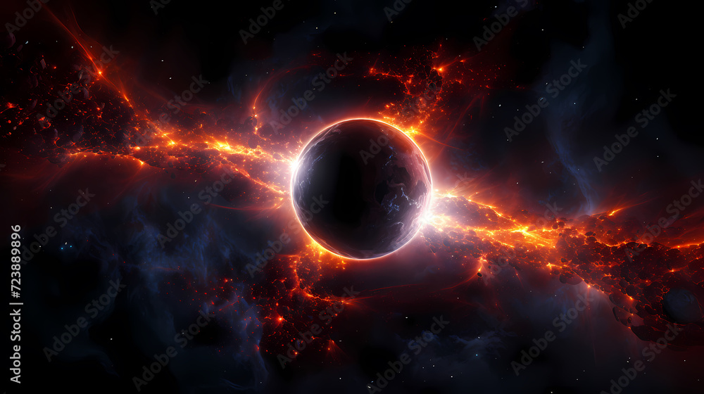 Obraz premium Cosmic illustration showing vibrant cosmic background