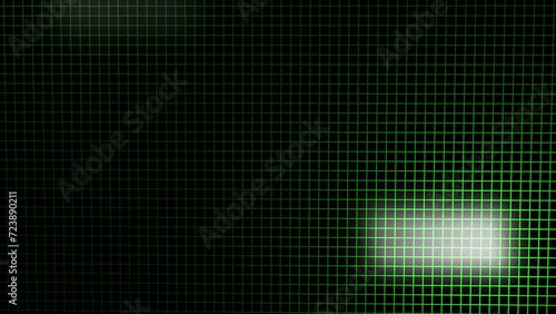Rendered video, green grid photo